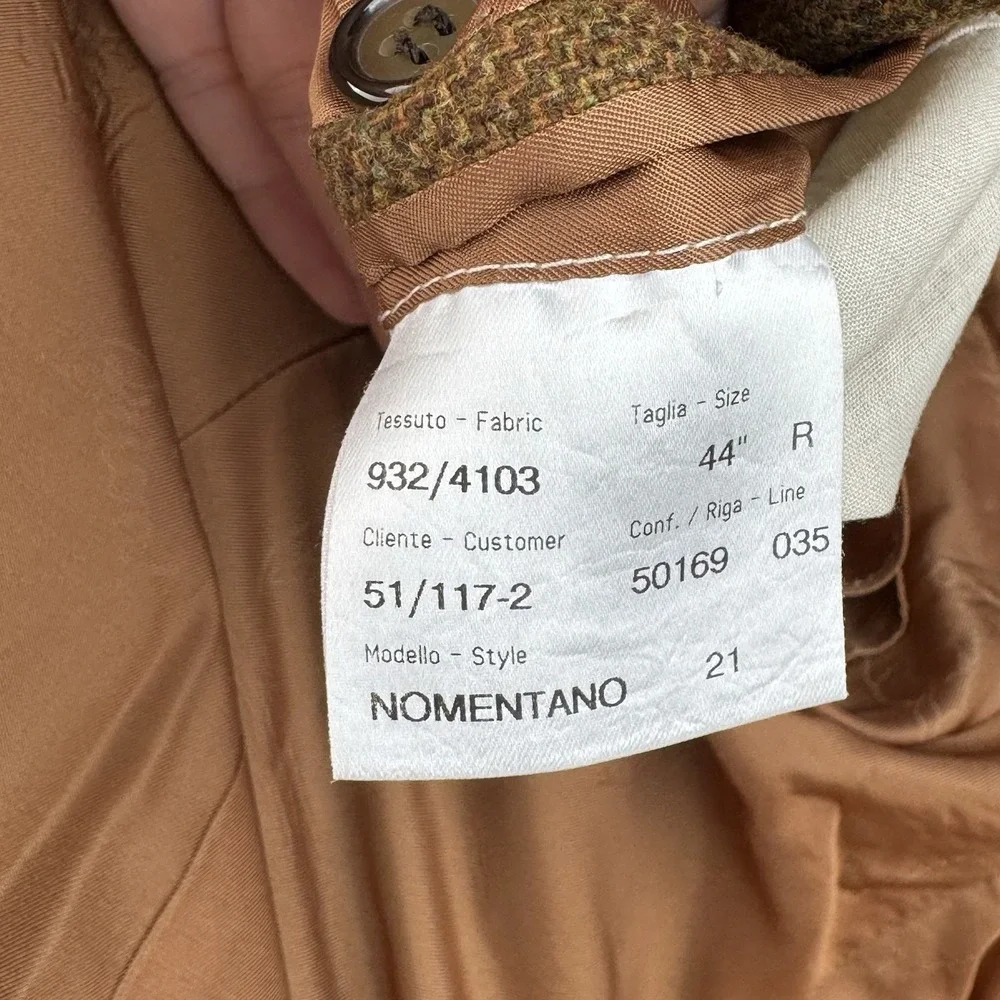 Brioni Sport Coat Blazer Men's 44R Brown Olive Donegal Tweed Escorial Wool Italy